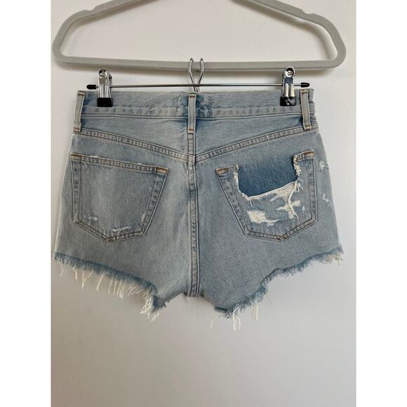 AGOLDE Parker Vintage Cut Off Denim Shorts 24 High Rise Distressed Raw Hem NWOT - Picture 3 of 6